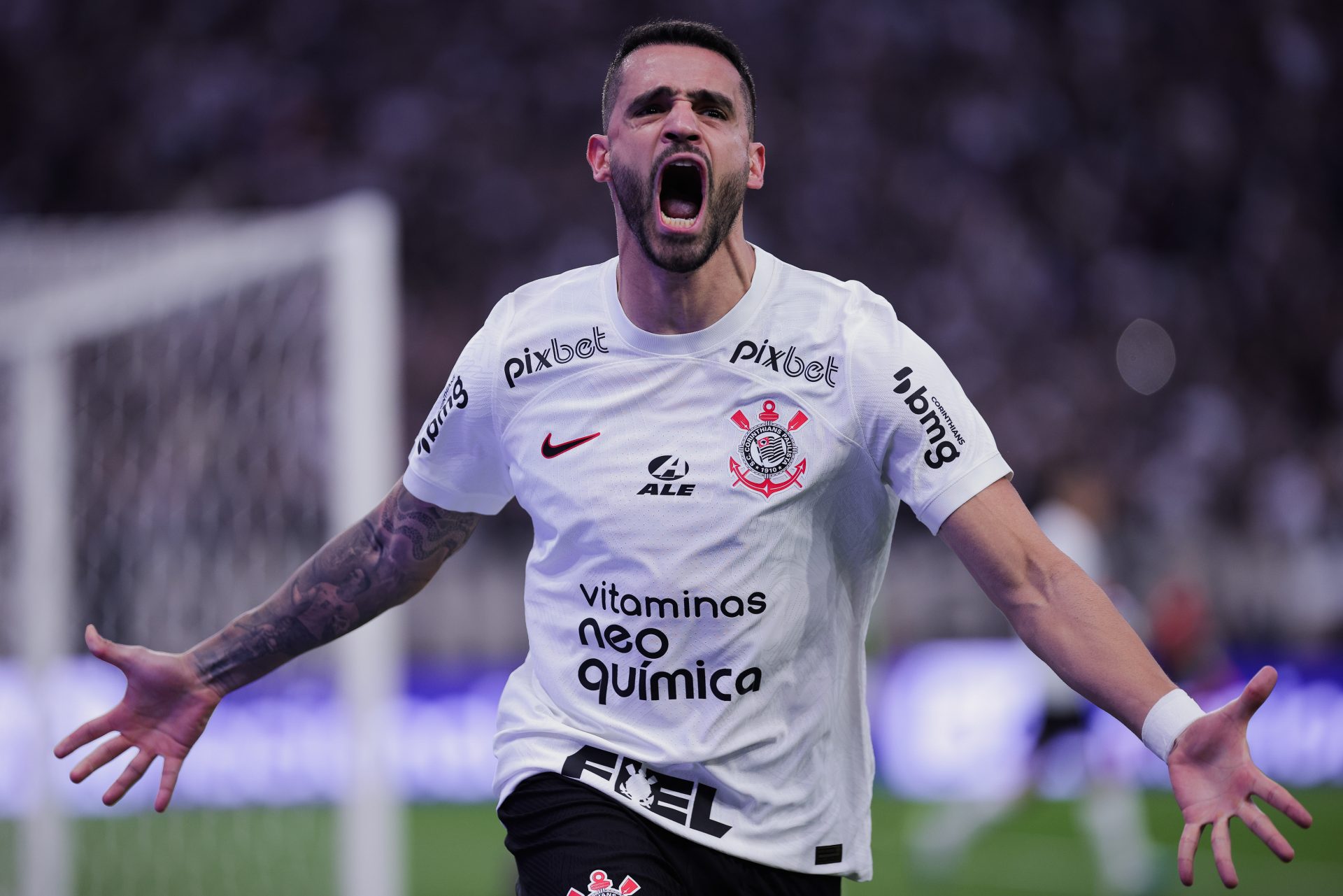 Camisa Corinthians – Renato Augusto – Paulistão 2023 – Santos x Corinthians  – Usado e Autografado Pelo Craque – Play For a Cause